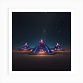 Pyramids In The Desert Art Print