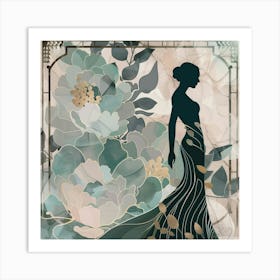 Silhouette Of A Woman Art Print