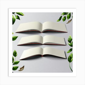 Book With Leaves Art Print