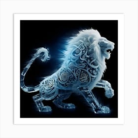 Lion In The Night Art Print