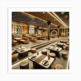 The Dining Area Of A Japanese And South African Fu Art Print