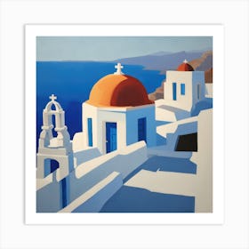 David Hockney Style. Santori Series Art Print