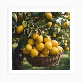 Basket Of Lemons 1 Art Print