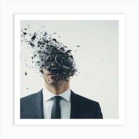 Businessman With Shattered Head Art Print