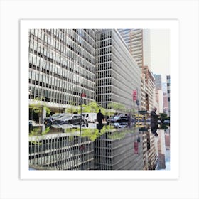 Reflection Of Buildings Art Print