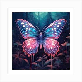 Butterfly In The Forest 1 Art Print