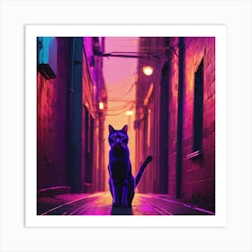 Cat In The Alley Art Print
