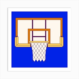 Kids Bedroom Retro Basketball Hoop Art Print