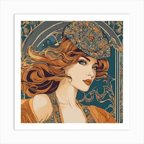 Deco Woman Art Print