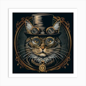 Steampunk Cat 33 Art Print