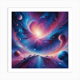 Heart Of Space Paintings Art Print Art Print