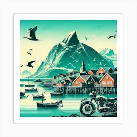 Lofoten, Norway. Vintage  Art Print