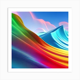 Rainbow Waves Art Print