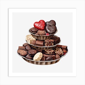 Chocolates On A Plate 3 Art Print