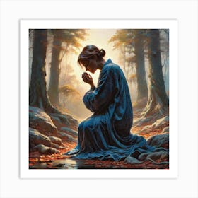 Prayer In The Woods Art Print