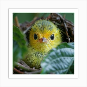 Yellow Bird In Nest Art Print