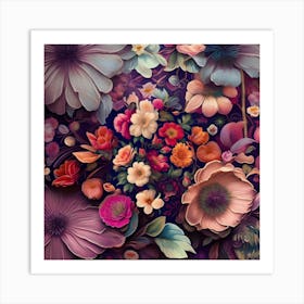 Abstract Floral Painting Art Print