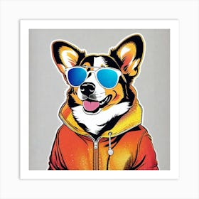 Corgi In Sunglasses 23 Art Print