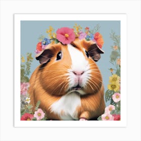 Guinea Pig With Flowers 1 Art Print