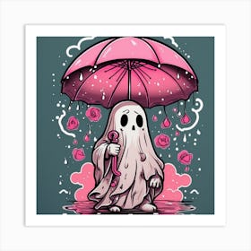 Ghost With Umbrella Art Print