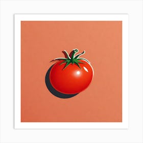 Tomato On A Peach Background Art Print