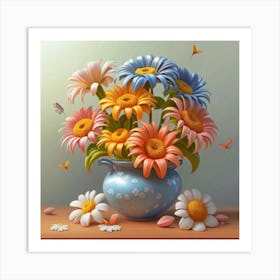 Daisies In A Vase Art Print