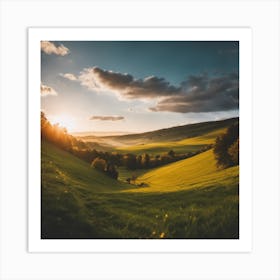 Sunrise In The Countryside 1 Art Print