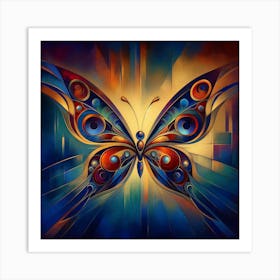 Modern Art Vibrant Colourful Butterfly Art Print