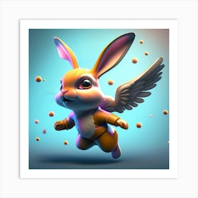 Bunny With Wings 1 Art Print