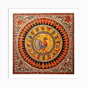 Peacock Painting Madhubani Painting Indian Traditional Style Art Print