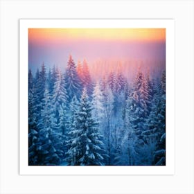 Firefly Dreamy Winter Forest With Ethereal Colorful Mist 67202 (3) Art Print