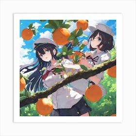 Oranges On A Branch Anime Art Print