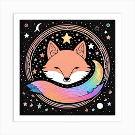 Fox In Space Art Print