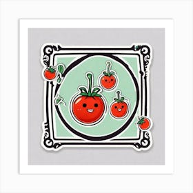 Kawaii Tomatoes Art Print