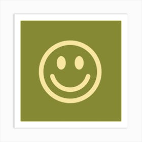 Smiley Face Olive  Art Print