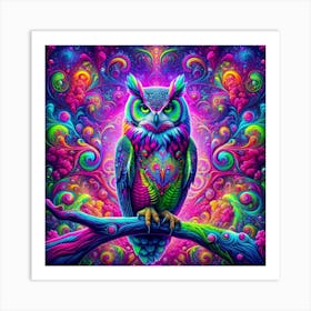 Psychedelic Owl Art Print