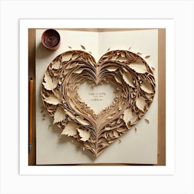 Heart Of Paper Art 1 Art Print