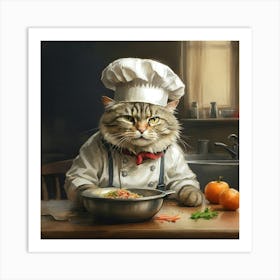 Chef Cat 8 Art Print