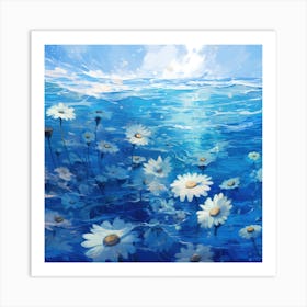 Daisies In The Water 5 Art Print