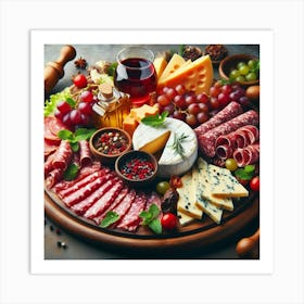 Top View Of A Cheese Platter Art Print