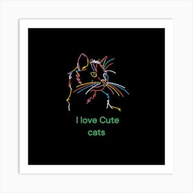 I Love Cute Cats Art Print