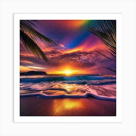 Sunset On The Beach 176 Art Print