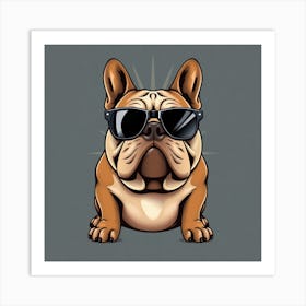 French Bulldog In Sunglasses Art Print