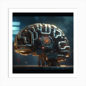 Cyborg Brain 14 Art Print