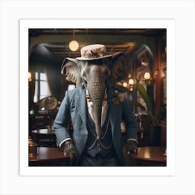 Elephant In A Suit Art Print