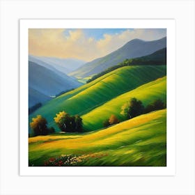 Green Hills 6 Art Print