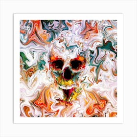 Abstract Skull 1 Square Art Print