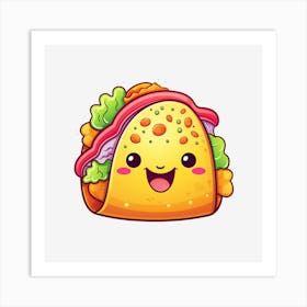 Taco Kawaii Art Print