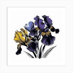 Flowers irises 2 Art Print