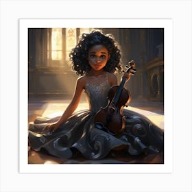 Black Girl With A Violin Art Print